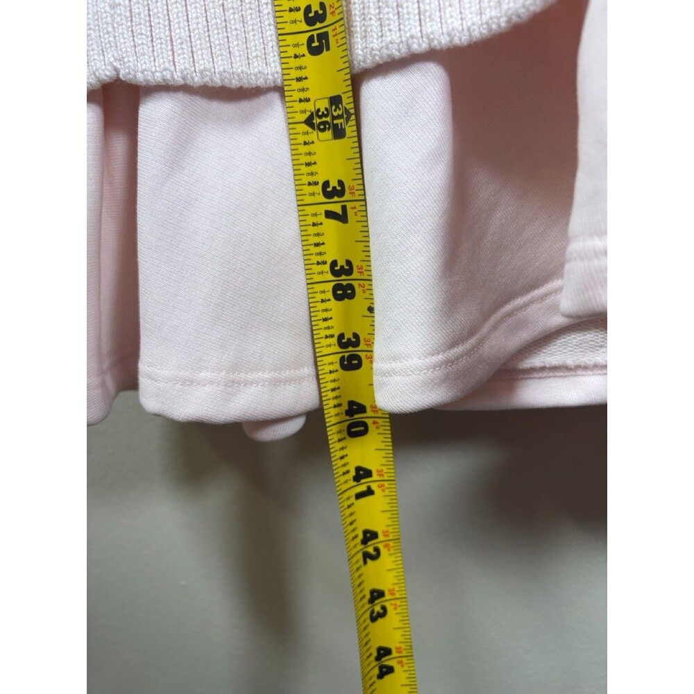 Anthropologie Daily Practice Twofer Waffle Knit Sweater Dress M Pink Ruffle - Picture 7 of 8